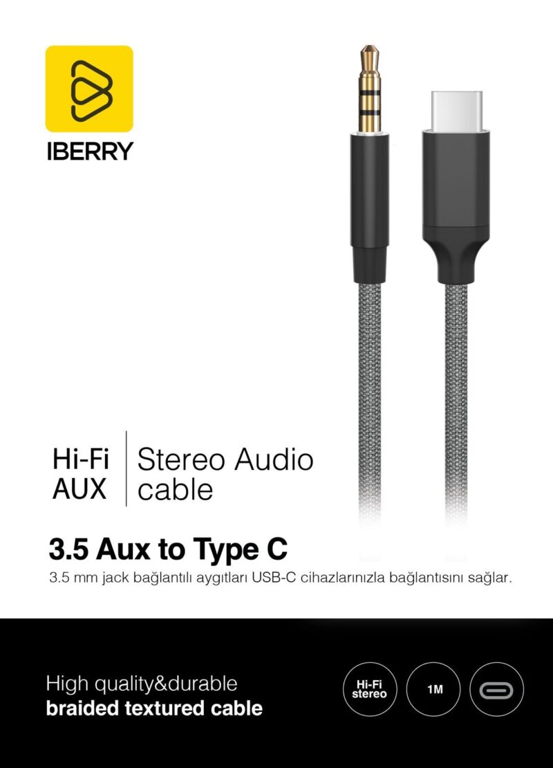 İBERRY 301T TYPE-C AUX KABLO - Görsel 2