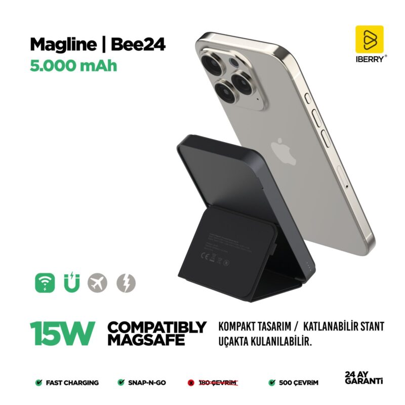 IBERRY MAGLINE B5000 WIRELESS 5.000 mAh Powerbank - Görsel 5