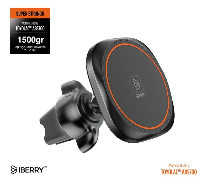 İBERRY MAGNA2 KIRMIZI KLİPSLİ MANYETİK ARAÇ İÇİ TELEFON TUTUCU - Görsel 2