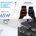 Tüm cihazlarda hızlı şarjı destekleyen iberry hi65 gan şarj iPhone 17 ve 16 serileri için ideal standartları destekliyor.